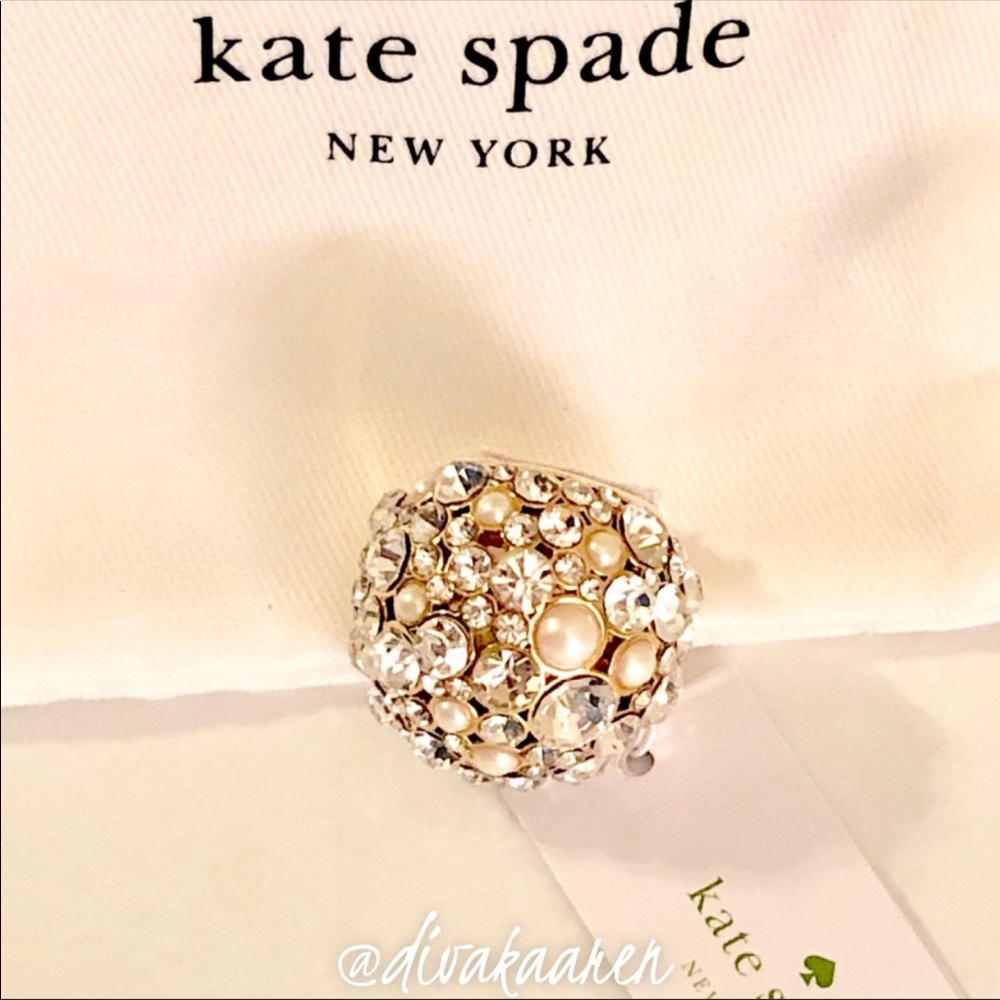 Kate Spade NEW SIZES Bauble Ring Pearls/Crystal - Picture 7 of 10